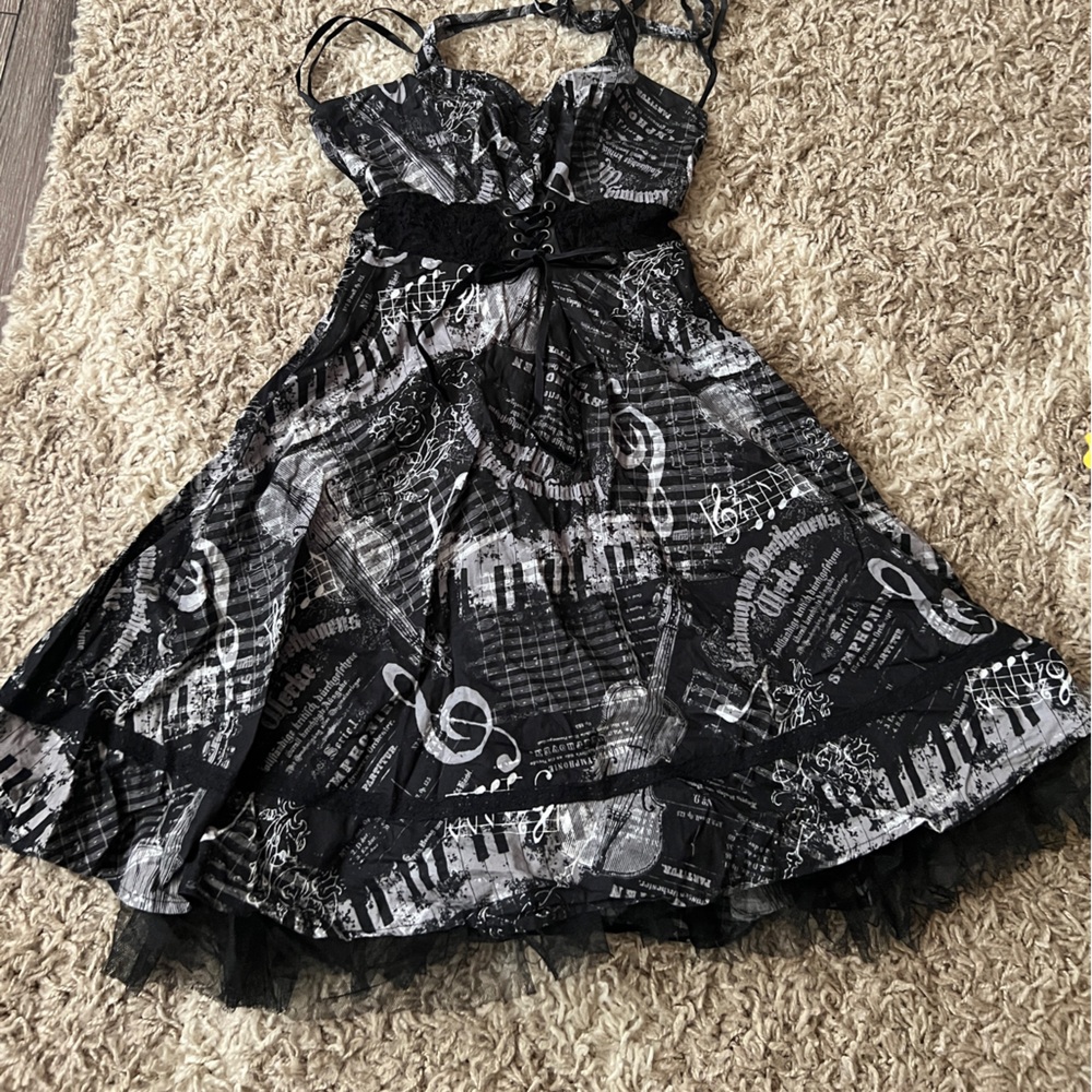 Black and white music dress